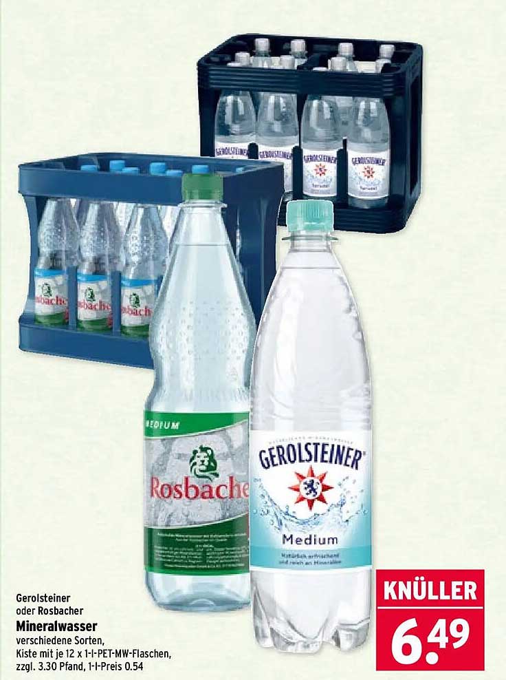 Gerolsteiner oder Rosbacher Mineralwasser
