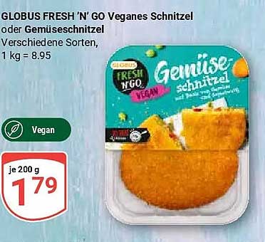 GLOBUS FRESH N’ GO Veganes Schnitzel oder Gemüseschnitzel