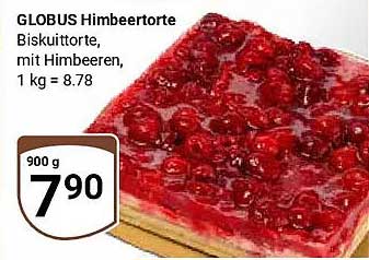 GLOBUS Himbeertorte Biskuittorte, mit Himbeeren, 1 kg = 8.78