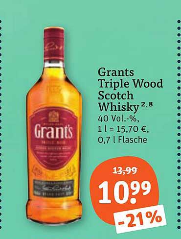 Grants Triple Wood Scotch Whisky 2,8