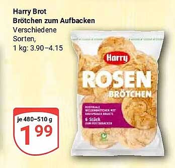 Harry Brot Brötchen zum Aufbacken Verschiedene Sorten, 1 kg: 3.90–4.15