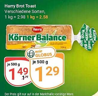 Harry Brot Toast Verschiedene Sorten