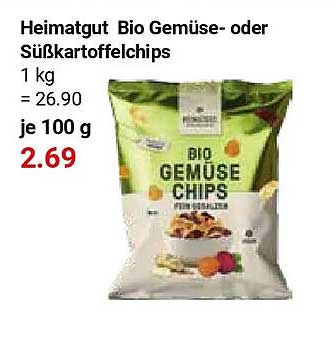 Heimatgut Bio Gemüse- oder Süßkartoffelchips