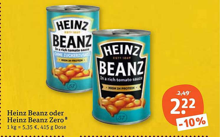 Heinz Beanz oder Heinz Beanz Zero⁸