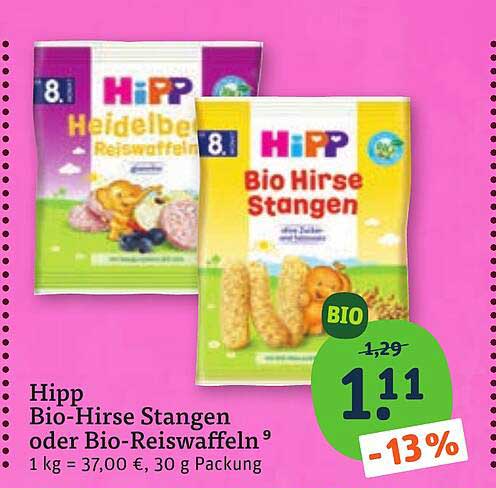Hipp Bio-Hirse Stangen oder Bio-Reiswaffeln 9