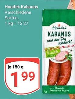 Houdek Kabanos Verschiedene Sorten, 1 kg = 13.27