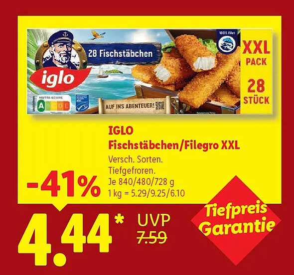 IGLO Fischstäbchen/Filegro XXL