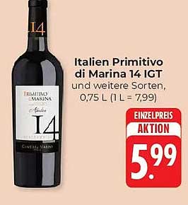 Italien Primitivo di Marina 14 IGT und weitere Sorten, 0,75 L