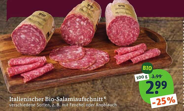 Italienischer Bio-Salamiaufschnitt