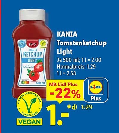 KANIA Tomatenketchup Light