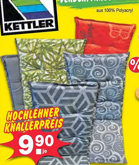 KETTLER Verschiedene Sitz- und Rückenkissen aus 100% Polyacryl