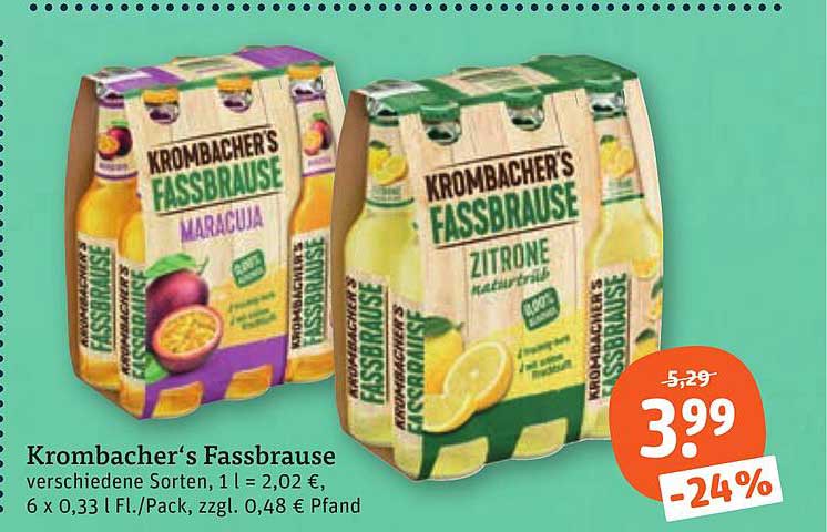 Krombacher's Fassbrause verschiedene Sorten