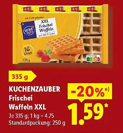 KUCHENZAUBER Frischei Waffeln XXL