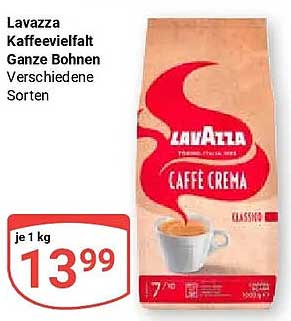 Lavazza Kaffeevielfalt Ganze Bohnen Verschiedene Sorten