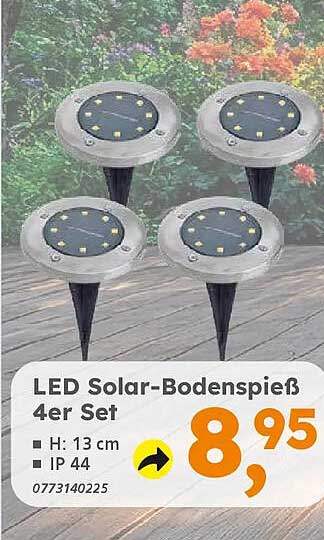 LED Solar-Bodenspieß 4er Set