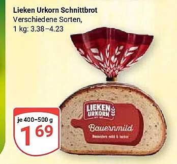 Lieken Urkorn Schnittbrot Verschiedene Sorten, 1 kg: 3.38–4.23