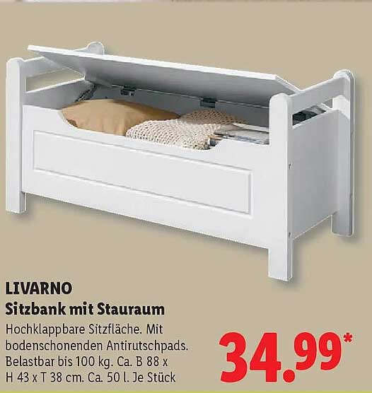 LIVARNO Sitzbank mit Stauraum