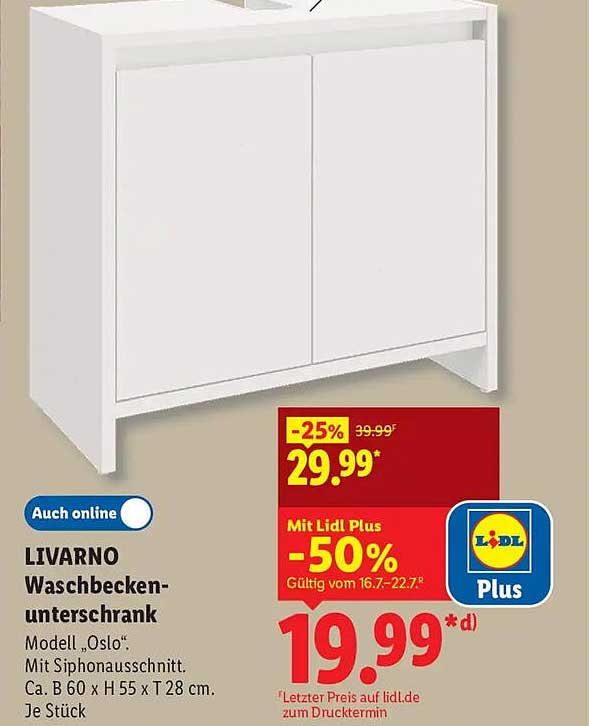 LIVARNO Waschbeckenunterschrank