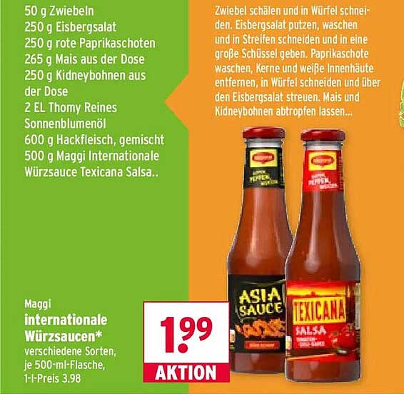 Maggi internationale Würzsaucen* verschiedene Sorten, je 500-ml-Flasche, 1-l-Preis 3.98