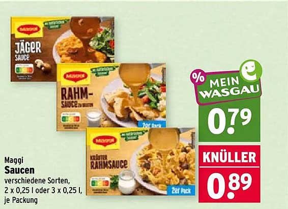 Maggi Saucen verschiedene Sorten, 2 x 0,25 l oder 3 x 0,25 l, je Packung