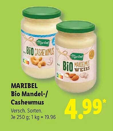MARIBEL Bio Mandel-/Cashewmus