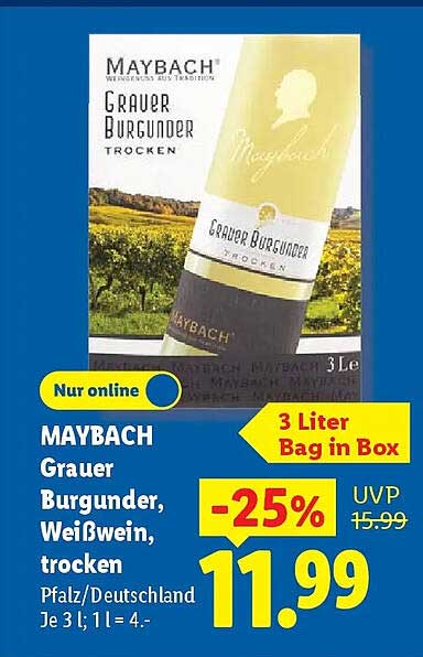 MAYBACH Grauer Burgunder, Weißwein, trocken