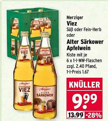 Merziger Viez Süß oder Fein-Herb oder Alter Särkower Apfelwein