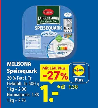 MILBONA Speisequark
