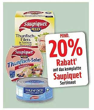 MIND. 20% Rabatt auf das komplette Saupiquet Sortiment