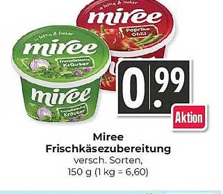 Miree Frischkäsezubereitung versch. Sorten, 150 g (1 kg = 6,60)