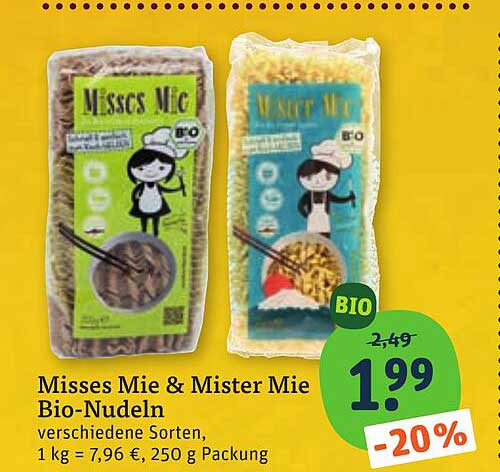 Misses Mie & Mister Mie Bio-Nudeln