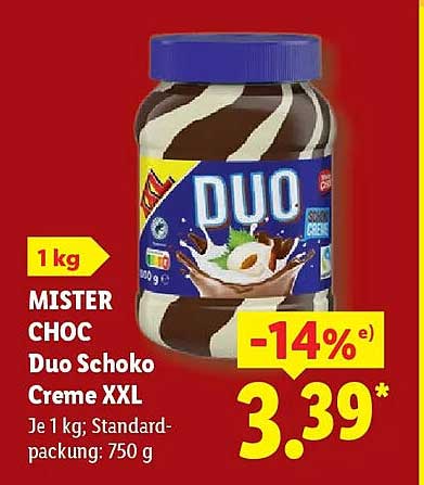 MISTER CHOC Duo Schoko Creme XXL