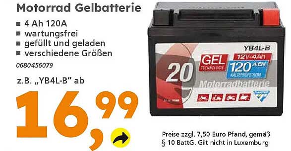 Motorrad Gelbatterie