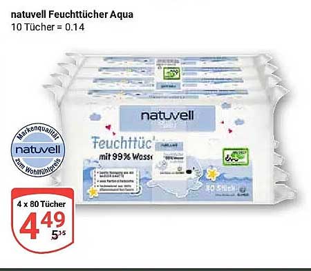 natuvell Feuchttücher Aqua