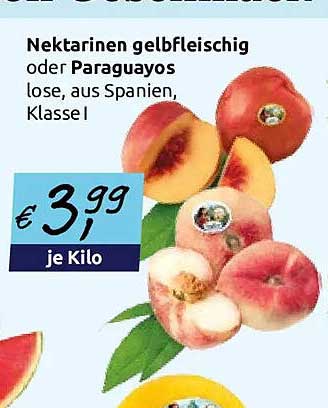 Nektarinen gelbfleischig oder Paraguayos lose, aus Spanien, Klasse I