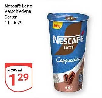 Nescafé Latte Verschiedene Sorten, 1 l = 6.29