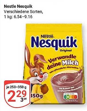 Nestle Nesquik Verschiedene Sorten, 1 kg: 6.54-9.16