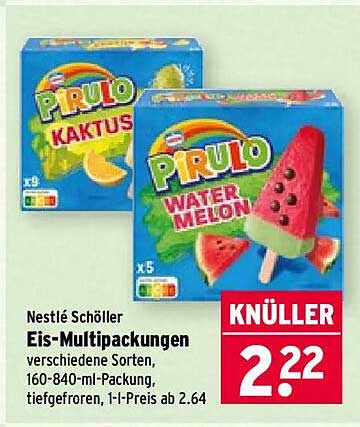 Nestlé Schöller Eis-Multipackungen verschiedene Sorten, 160-840-ml-Packung, tiefgefroren, 1-L-Preis ab 2.64