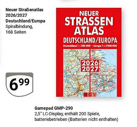 Neuer Straßenatlas 2026/2027 Deutschland/Europa Spiralbindung, 168 Seiten