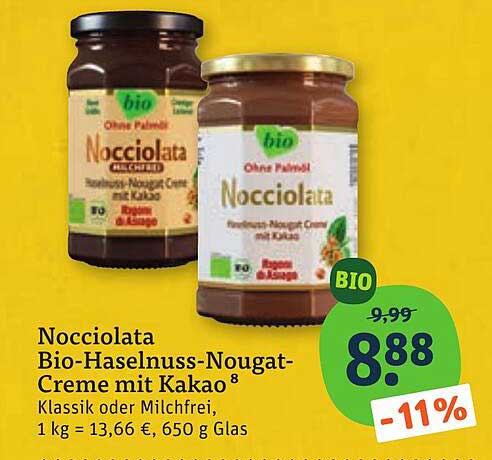 Nocciolata Bio-Haselnuss-Nougat-Creme mit Kakao