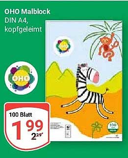 OHO Malblock DIN A4, kopfgeleimt