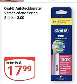 Oral-B Aufsteckbürsten Verschiedene Sorten, Stück = 3.00