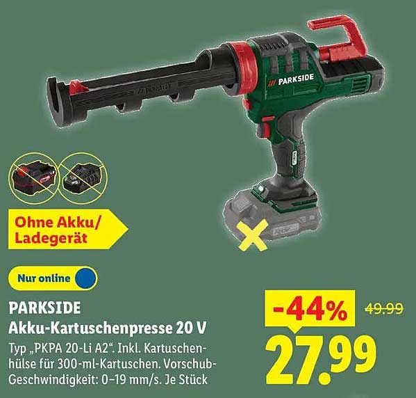 PARKSIDE Akku-Kartuschenpresse 20 V