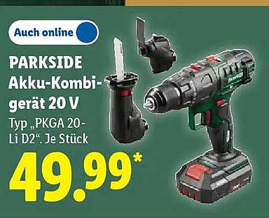 PARKSIDE Akku-Kombi-gerät 20 V Typ „PKGA 20-Li D2“. Je Stück