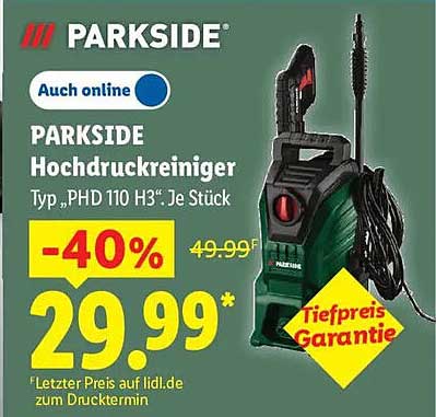 PARKSIDE Hochdruckreiniger Typ „PHD 110 H3“. Je Stück