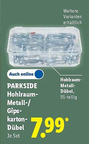 PARKSIDE Hohlraum-Metall-/Gipskarton-Dübel