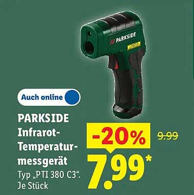 PARKSIDE Infrarot-Temperaturmessgerät Typ „PTI 380 C3“ Je Stück