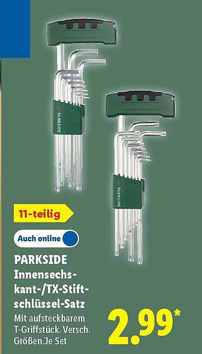 PARKSIDE Innensechskant-/TX-Stiftschlüssel-Satz