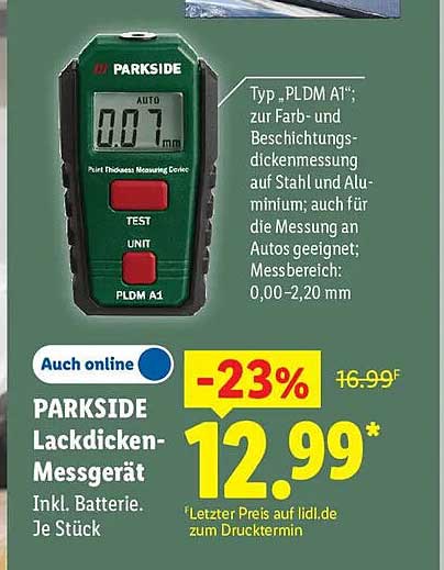 PARKSIDE Lackdicken-Messgerät
