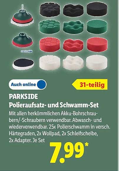PARKSIDE Polieraufsatz- und Schwamm-Set